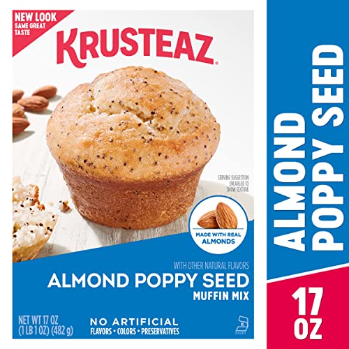 Krusteaz Almond Poppy Seed Muffin Mix, Made With Real Almonds, 17 Oz Box #TOP1