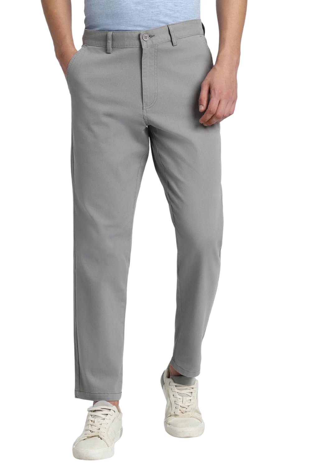 Dennis Lingo Men’s Cotton Lycra Mid Rise Straight Solid Chinos – Premium Quality Pants for Men