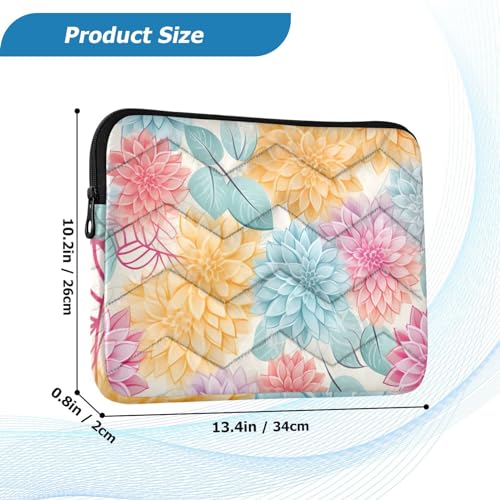 Funda para portátiles 13-14 pulgadas con diseño de flores coloridas miniatura 3