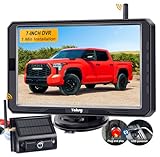 Solar Wireless Backup Camera for Truck - 1-Min Easy Install, HD 1080P Magnetic RV Camera with 7” Monitor, DVR Recording, Stable Signal for Car, SUV, Trailer, Small RVs by Yakry