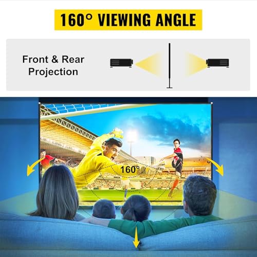 Pantalla de proyección portátil con soporte y bolsa de almacenamiento, ángulo ancho HD para cine en casa y exterior, B-80 pulgadas miniatura 4