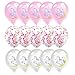 Grier Unicorn Balloons, 15pcs White Pink Latex and Gold Rose Pink Confetti Balloons for Unicorn Birthday Party Baby Shower Unicorn Theme Party Festival Party Decorations