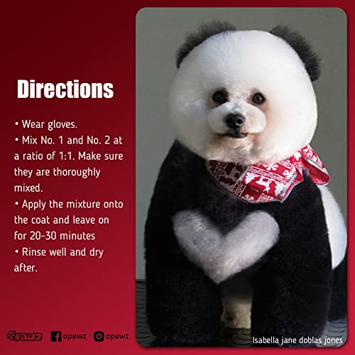 Opawz Permanenter Haustier Haarfarbe, Berufsstand Haustier sicherer Farbstoff hält über 20 Haarwäschen, leuchtende Farbe für Hunde und Pferde (Super Schwarz)