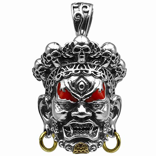 Mahakala Lucky Pendant Necklace 925 Silver Retro Original Men's Gift 21.9 g