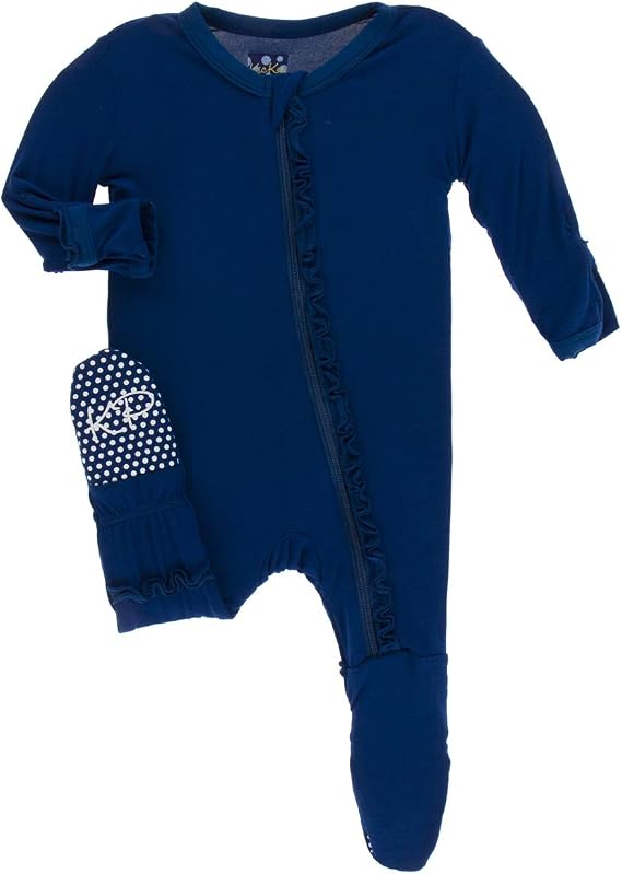 Kickee Pants Footie 2 Way Zipper - Jade Wavy Lattice main image 1