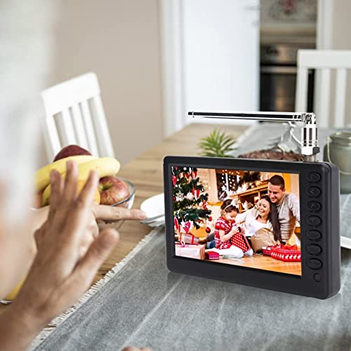 TV portable rechargeable de 5", 1080p HD TV 1500 mAh Petit téléviseur numérique avec antenne prend en MKV/MOV/AVI/WMV/MP4/FLV/MPEG1-4/MP3, téléviseur analogique numérique – vue 4
