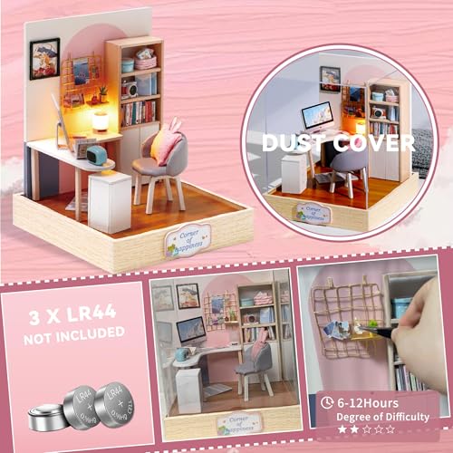 Image of Flever Dollhouse Miniature DIY House Kit Creative Room with Furniture for Romantic Artwork Gift (World of Creativity)