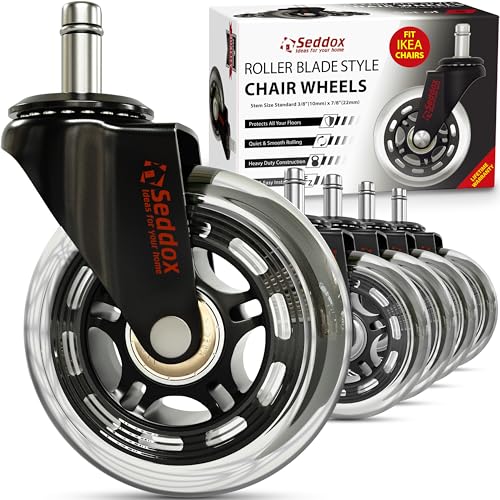 Black&Clear Office Chair Wheels