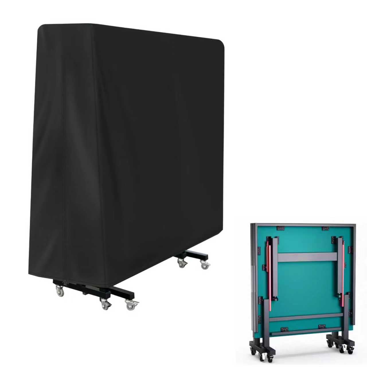 Housse Table Ping Pong Exterieur 165×70×185cm Oxford Imperméable Résistant UV Noir