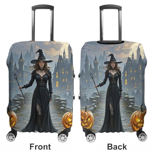 Luggage Covers for 19-32 Inch, Witches Suitcase Protector, Stretchable Durable Travel Luggage Cover, Washable Anti-Scratch Travel Bag Protector XL3
