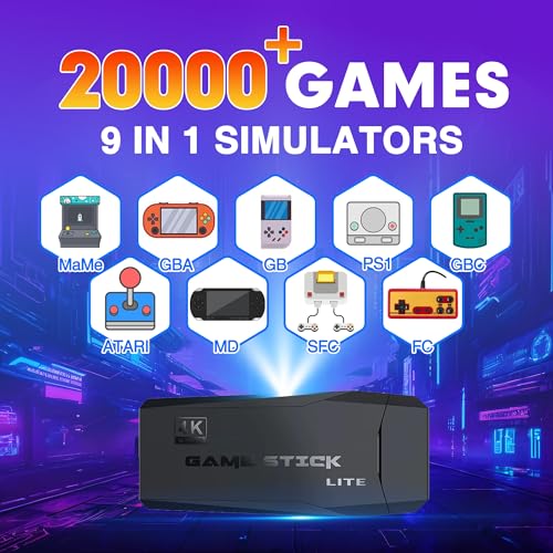 Upgraded Wireless Retro Game Console,Retro Game Stick with Built-in 20,000+ Games,4K HD Output 2.4GHz, Plug & Play for TV, PC, Projector, Monitor - Image 7