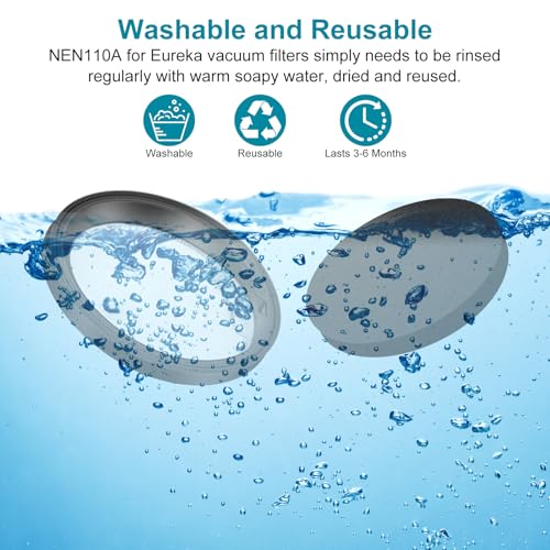 Image of 4 Pack NEN110A /NEN110B /NEN110D Vacuum Filter for Eureka, Compatible with Eureka WhirlWind Bagless Canister Vacuum Cleaner, Inlet Frame and Sponge Filter