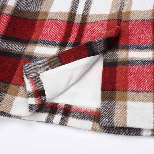Kinghua Pencil Skirt For Women 2023 Fall Winter High Waisted Tartan Warm Wool Plaid Midi Knee Length Skirt With Slit thumb #4
