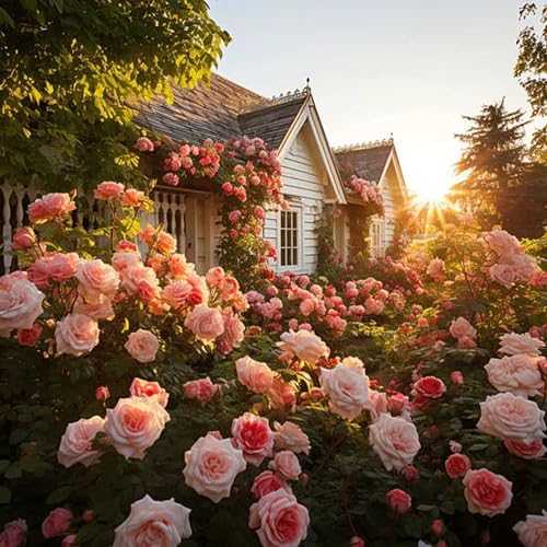 300+ Climbing Roses Seeds Mixed for Planting - Pretty Climbing Outdoors Ornamental Roses Flowers Rosa Bush Vine Climber Long-Blooming
