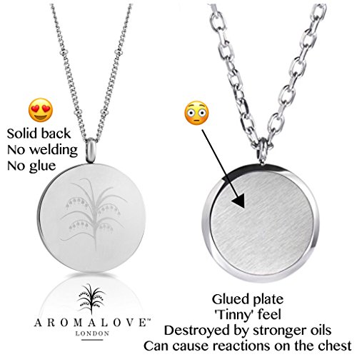 Rose Gold Tree Of Life Essential Oil Diffuser Necklace – Aromatherapy Jewelry - Hypoallergenic 316L Surgical Grade Stainless Steel, 20.8" Chain + 9 Washable Insert Pads + Charms #TOP6