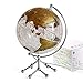 8'' World Globe, Clear Metal Globe with Built-in Gypsophila LED Strip for Home Decor, Office Desktop, Study Education and Night Light (Gold)