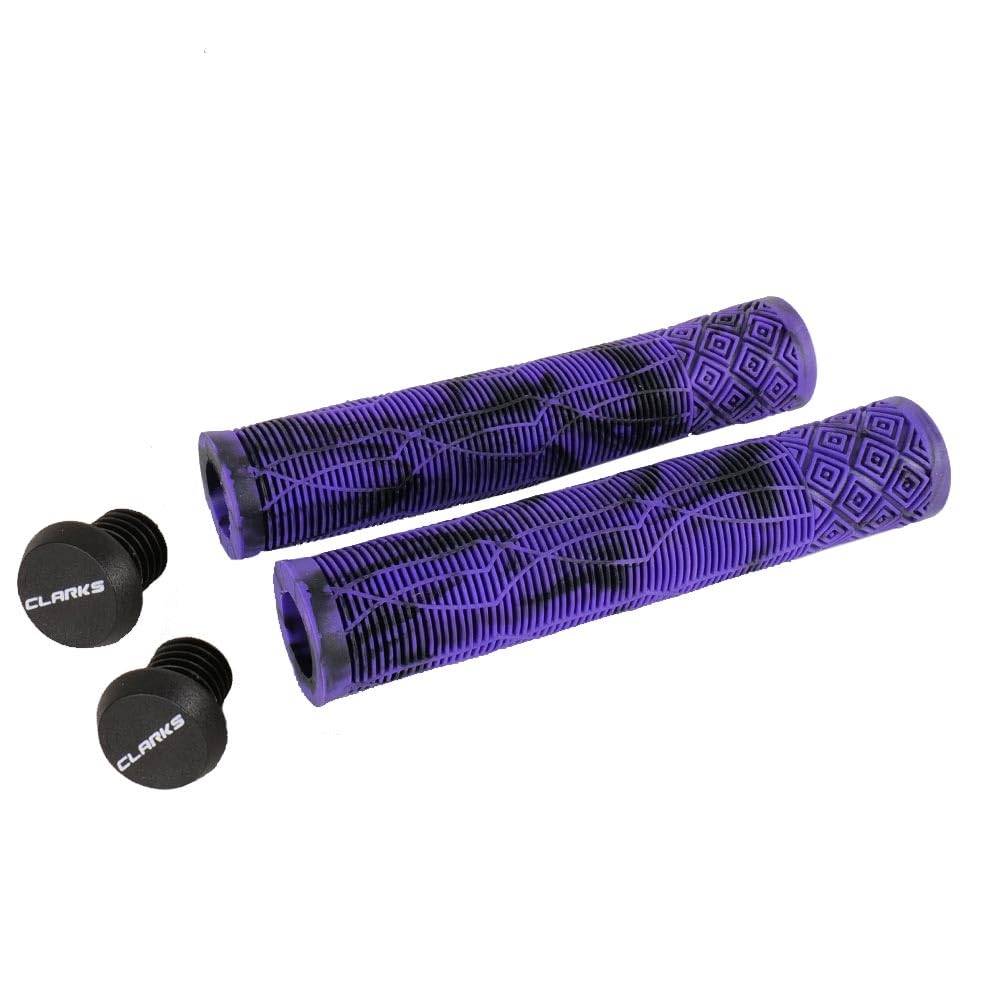 Clarks Cycle Systems C132 Rubber Handlebar Grips, Purple/Black, 168mm