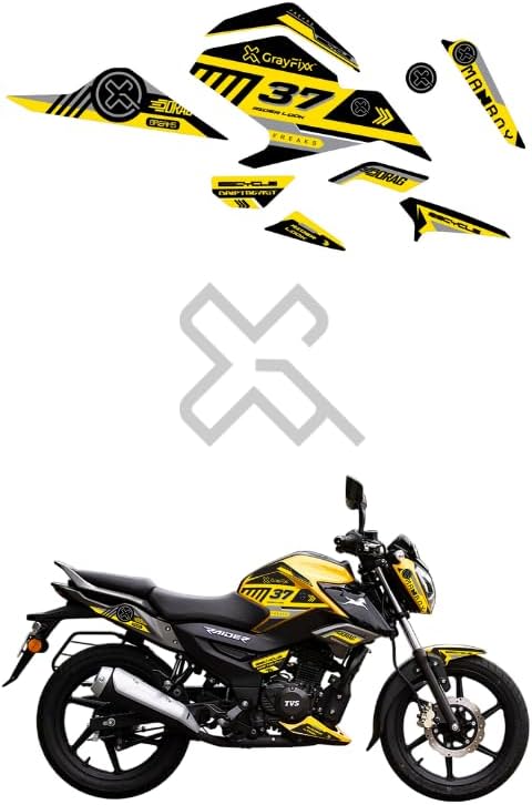 Grayfixx Drift Beast Edition Half Body Sticker for Raider 125 | Printed in Premium Vinyl with FPF(Fade Protection Film), Precut Sticker, Water Proof, Pack of 1 for Both Side-Self-Adhesive