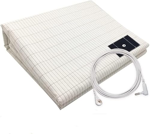 35 x 122 pulgadas, hoja de conexión a tierra de fibra plateada y algodón orgánico, hoja de conexión a tierra Queen conductora, ropa de cama