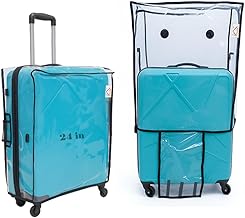 HOMECUTE Trolley Bag Cover, Transparent Protective Covers, PVC Fabric Waterproof Dustproof Luggage Covers with Zipper, Anti-Scratch Trolley Cover for Travel Accessories (24 in)