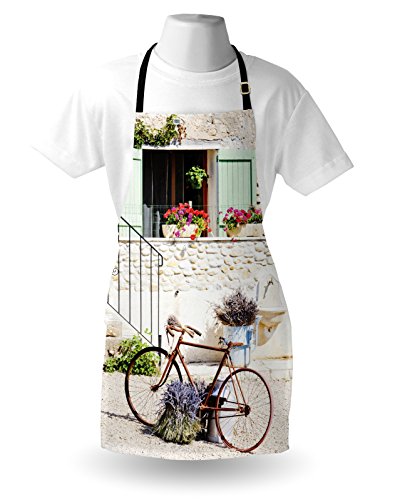 Ambesonne Bicycle and Provence Countryside Kitchen Apron #TOP24