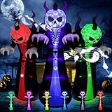 Elegear 10FT Halloween Inflatable Blow Up with Motion-Activated Screaming, 8-Color Changing Light, Giant Grim Reaper Ghost Halloween Inflatables Outdoor Decorations for Yard Lawn Garden Porch Party