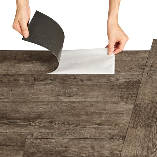 Neu.Holz Piastrelle Adesive In Pvc (28 Listoni = 3,92 M²) Laminato Vinilico Fai Da Te Pavimentazione Autoadesiva Rivestimento Per Spazi Interni - Effetto Quercia 'Dark' - 5