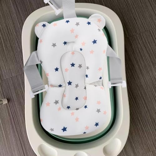 Image of Baby Bath Net Support 13.65X13.65In Non-Slip Floating Bath Cushion Pad Breathable Sponge Seat for Portable Easy to Clean