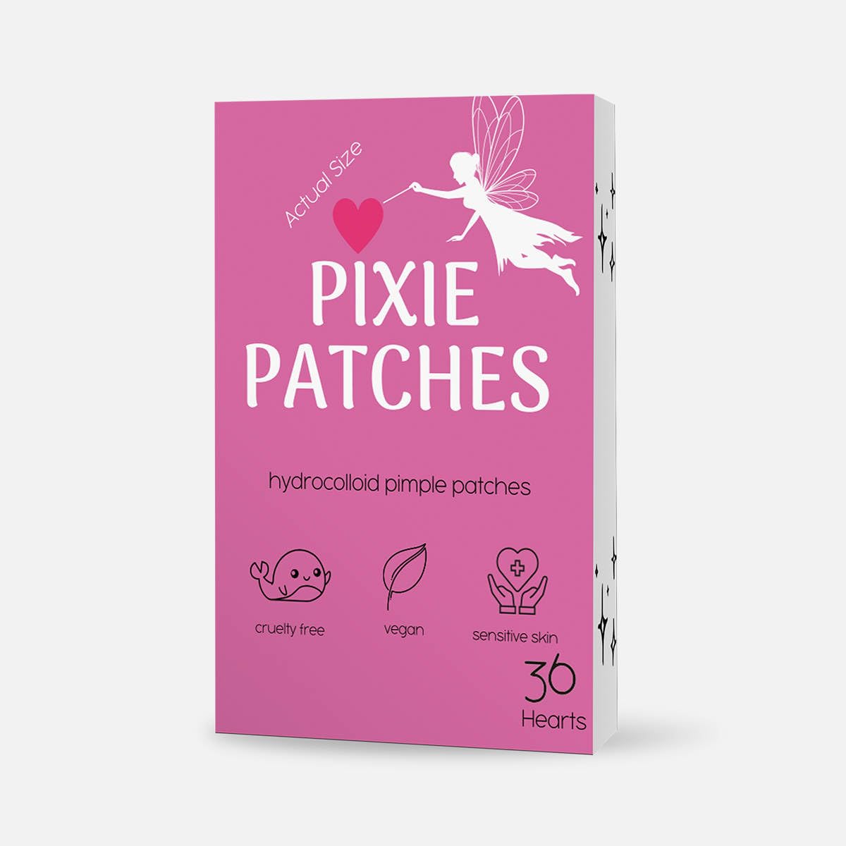 Pixie CarePixie Patches - Pink Love Hydro Hearts, Hydrocolloid Pimple Patches, Acne Absorbing Patch, Vegan and Cruelty Free, (36-Pack)
