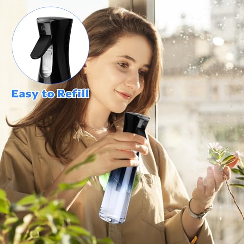 2 STK Sprühflasche Haare, 300ML Wassersprühflasche Haare, Wasser Sprühflasche Pflanzen, Kontinuierlicher Nebelsprühflaschen Feiner Sprühnebel für Reinigung Friseur Bügeln(Schwarz-Blau-Farbverlauf)