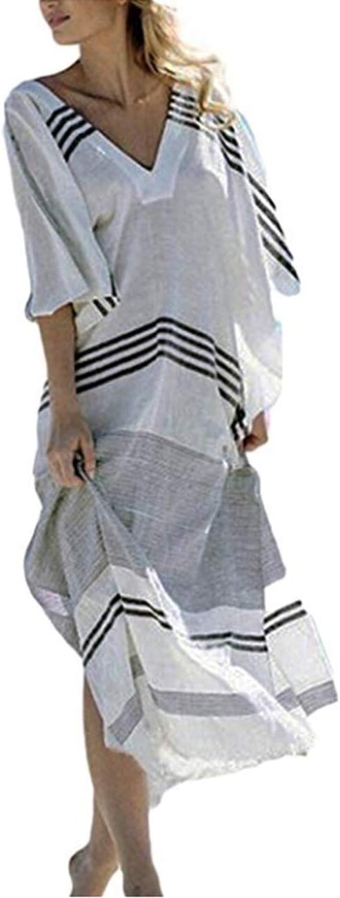 Women's Swimwear Turkish Kaftans Floral Print Swimsuit Cover up Caftan Beach Maxi Long Dressโฆ