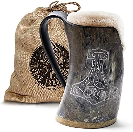 Norse Tradesman Drinking Horn Mug (500 MLS, Original, Polished)
