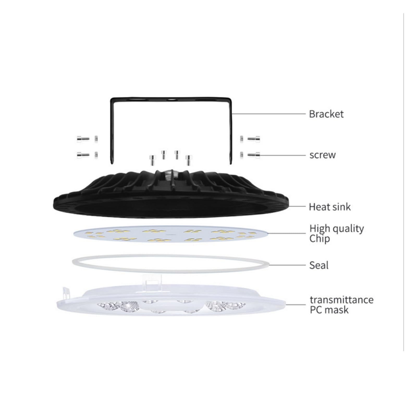 Reflektory LED UFO High Bay Light 50/100/200W Lampa Low Bay Wodoodporna Ultracienka Lampa Przemysłowa Do Centrum Handlowego Warehouse(200W)