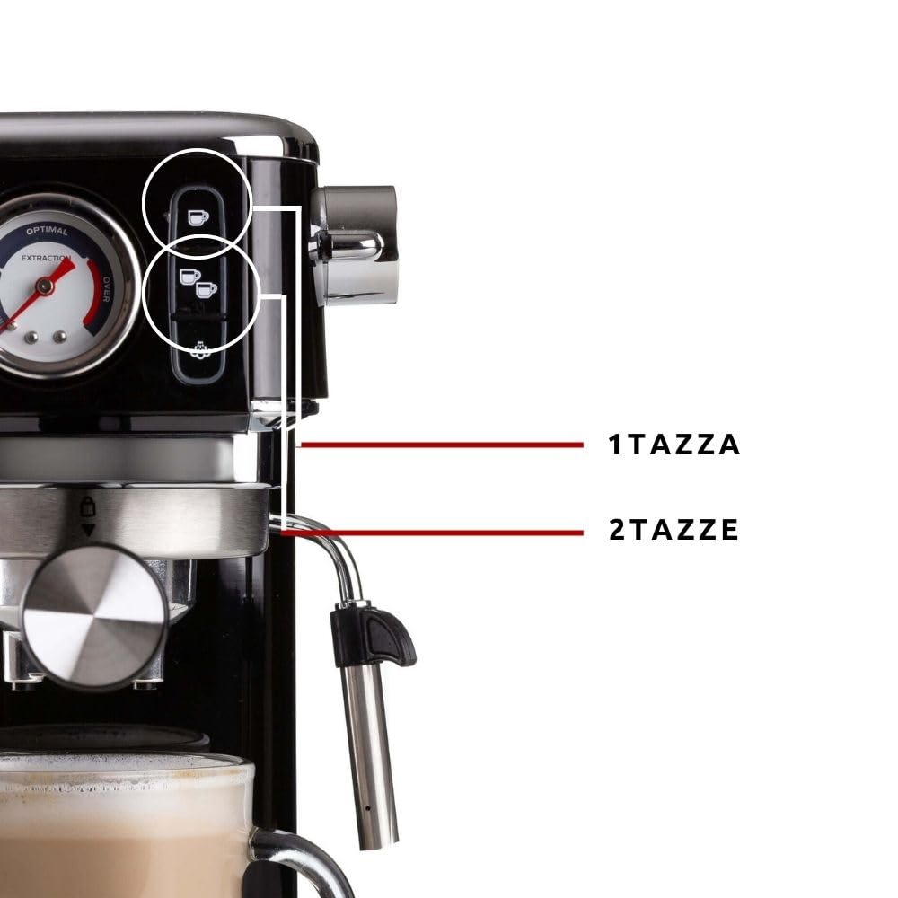 Ariete 1381 Kaffeemaschine - 15 Bar, 1,1 L Tank, Mit Manometer & Cappuccinatore, Silber