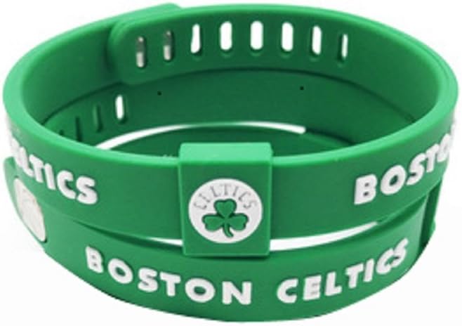 ENJOY 11 NBA Basketball Team Adjustable Silicone Bracelets Wristbands, a Set of Two (Bonston Celtics)