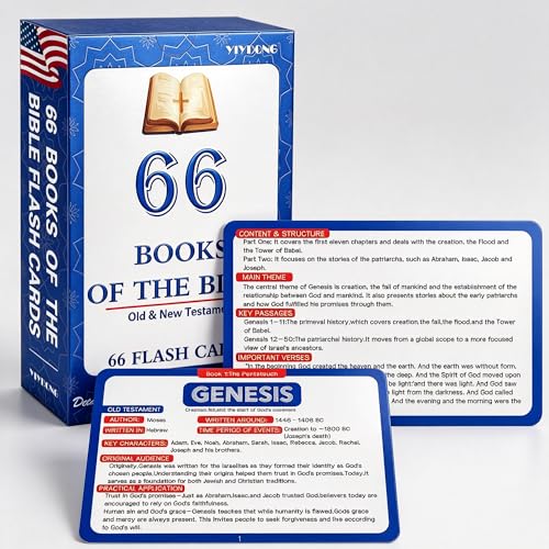 YIYDONG Bible 66 Books Flash Cards - Scripture Memory Cards