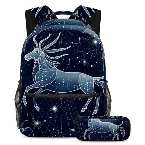 Trousse et sac à dos Esthétique Starry Virgo 5 Large pour écolier