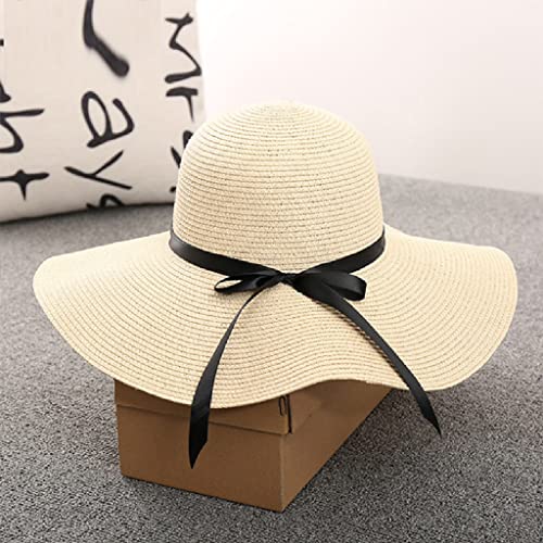 Paille de plage femme grand bord pliable soleil pour activité plein air