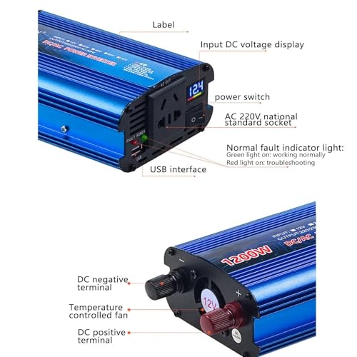 Convertisseur voiture 1200W intelligent 60V-220V pour charger votre PC - 4
