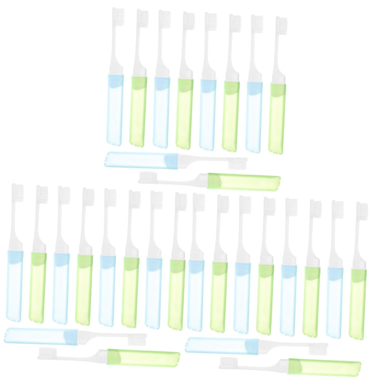 GLEAVI 3er-sets Faltbare Zahnbürste Mini-reisezahnbürste Mundreinigungsbürste Weiche Borsten Für Haushalt Und Reisen 10 Stück * 3
