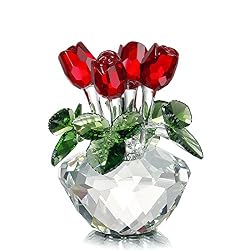 H&D HYALINE & DORA Figurine ours en cristal faite à la main en verre pour couple d'ours Décoration d'intérieur Cadeau de Noël Saint-Valentin