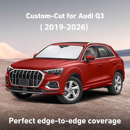 Image of EcoNour Windshield Sunshade Compatible for Audi Q3 2019-2024 2025 2026, Sun Visor for Front Windshield & Window Sun Shade Cover, UV Heat Blocker & Protector, Car Accessories