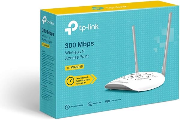 TP-Link TL-WA801N 300 Mbps Wireless N Access Point, Passive PoE Power Injector, Supports Multiple Operation Modes Access Point, Multi-SSID, Client, and Range Extender Modes, 10/100M Ethernet Port - 4