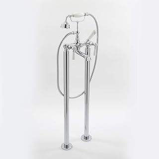 Milano Elizabeth - Traditional Freestanding Bath Shower Mixer Tap Lever Handles - Chrome White