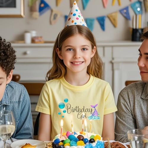 Image of Birthday Girl Tshirt Toddler Birthday Shirts Tees Little Kids Top Outfit Cotton Short Sleeve 2nd 3rd 4th 5th 6th 7th 8th