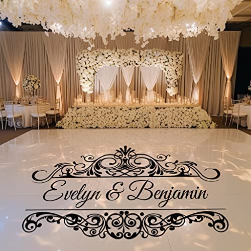 Custom Monogram Decal Vinyl Dance Floor Decal Wedding & Reception Decor (w:75' h:44')