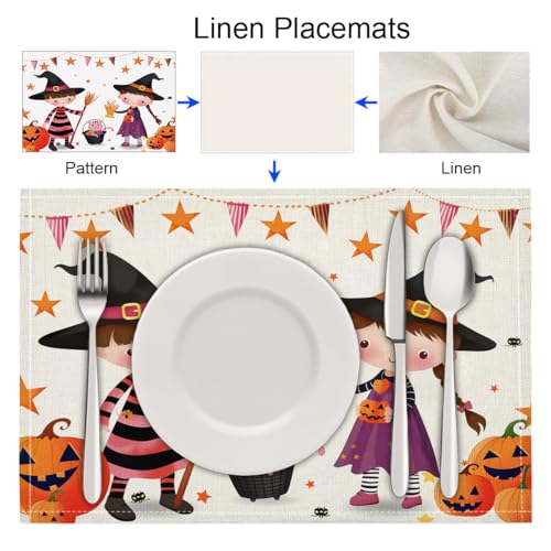 Sets de table Halloween mignonne sorcière décoration de tables de fêtes - 7