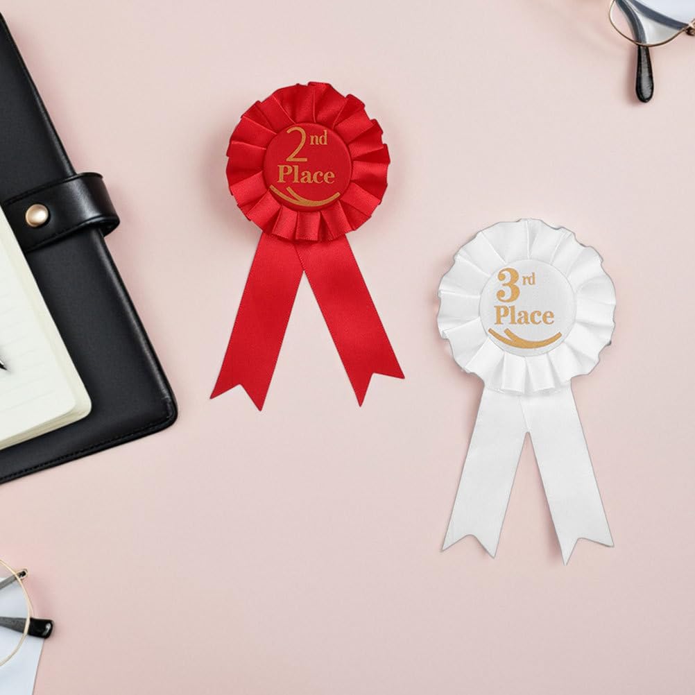 VILLCASE Set Di 9 Nastri Premio in Raso Con E Spilla Per 1° 2° 3° Posto Distintivi Colorati Per Competizioni Sportive Gare Cerimonie Laurea E Feste