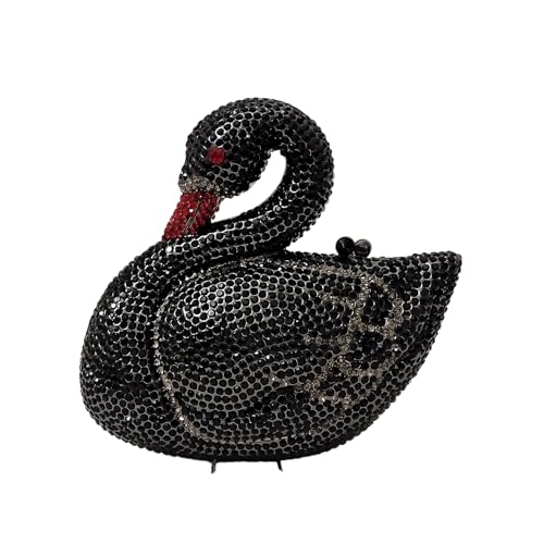 Image of Elegant Swan Evening Purse Animal Crystal Clutch Women Minaudiere Handbag Party Luxury Rhinestone Bag | Animal Crystal
