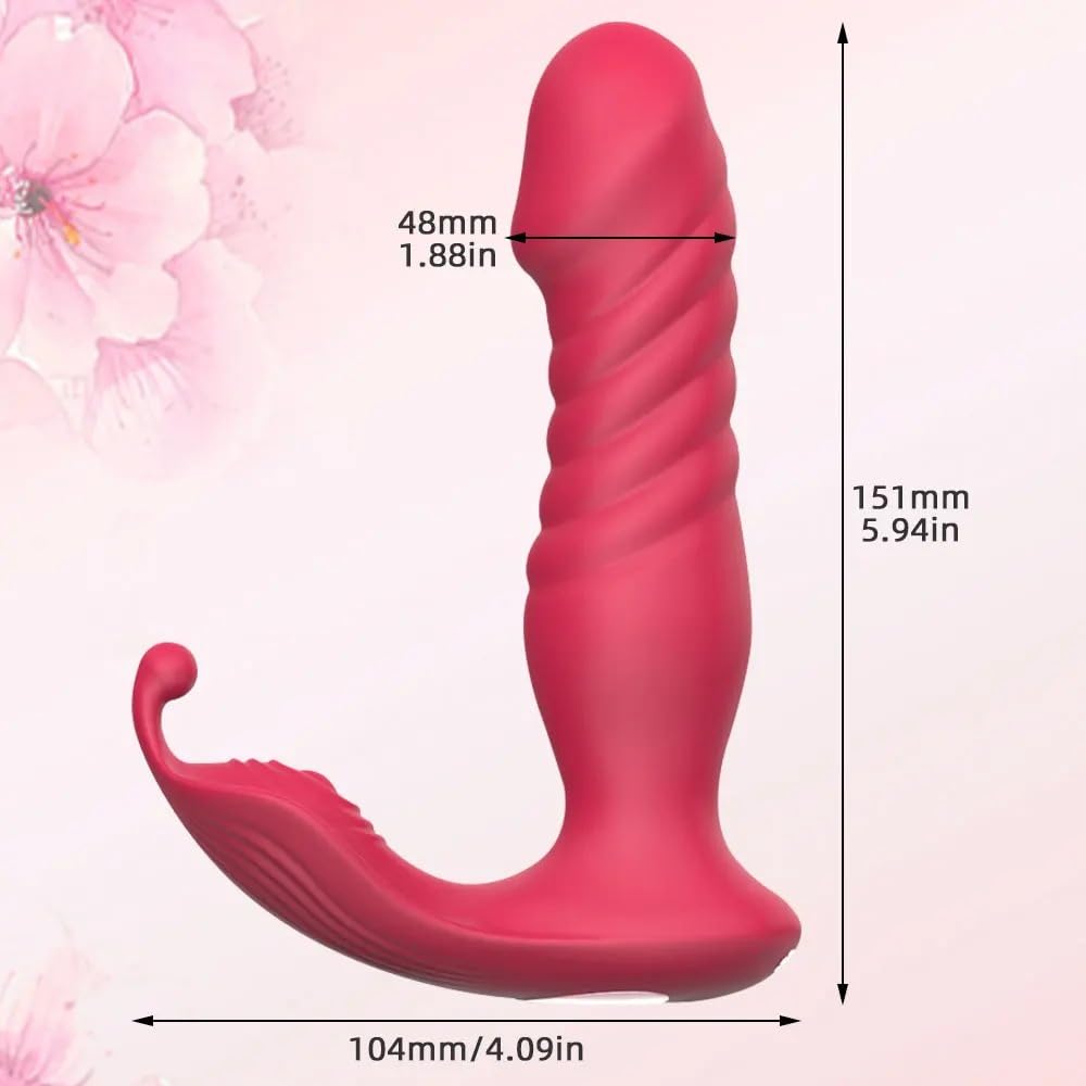 Vibradores Portátiles para Su Clítoris Y De Punto G con Función Empuje, Consolador Juguetes Sexuales Mujeres Mariposa Impermeables Remoto